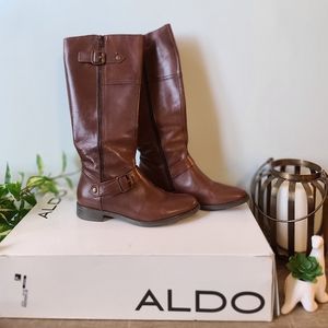 Aldo Roediger Leather Riding Boots | Size 38 (7.5) | Dark Brown